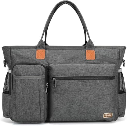 Laptop Tote Bag, Middle Size Computer Messenger Teacher Bag with 15.6'' Padded Laptop Sleeve - PuriLite