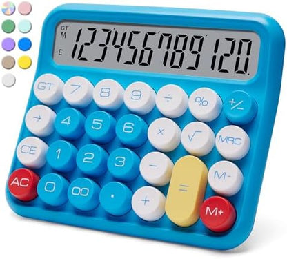 VEWINGL Mechanical Switch Calculator, 12 Digit Large LCD Display and Buttons, Great for Everyday Life and Basic Office Work, with Battery