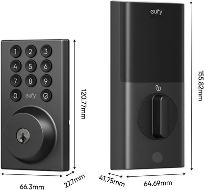 eufy Smart Lock C30, Keyless Entry Door Lock, Built-in WiFi Deadbolt, Smart Lock for Front Door, No Bridge Required, Easy Installation, App Remote Control, Auto Lock, Black