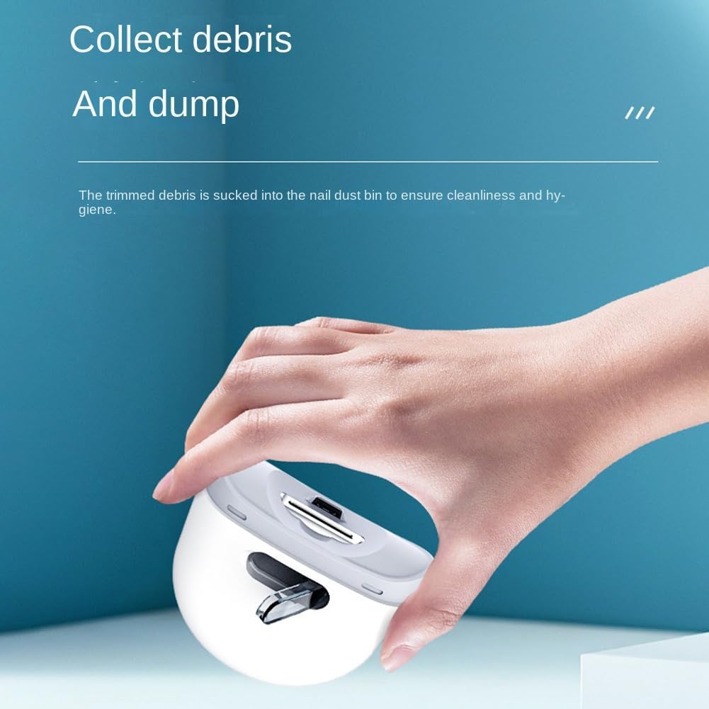 Mdhpklaur Portable Electric Nail Clipper Mini Electric Nail Clipper Cutter with LED Light 2-Speed Automatic Nail Grinder Trimmer for Baby Adult Mini Manicure Tool