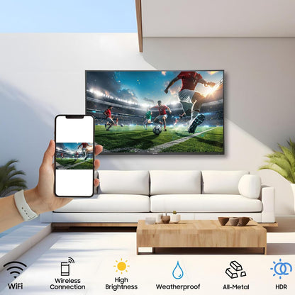 SYLVOX 50 Inch Outdoor Smart Television Weatherproof Google TV, 4K 700NIT High Brightness Temperature Resistant IP55 Waterproof TVs, Anti-Scratch, Suitable for Partial Sun (Patio Series)