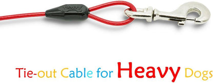Petest 25ft Reflective Tie-Out Cable for Small Dogs Up to 35 Pounds