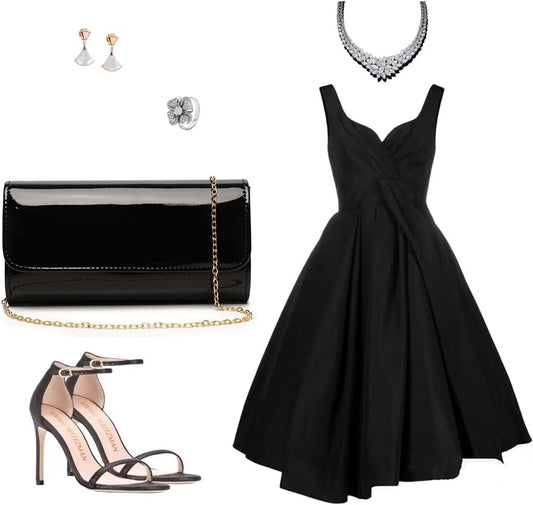 MUDUO Patent Leather Envelope Clutch Purse Shiny Candy Foldover Clutch Evening Bag for Women (black1) - PuriLite