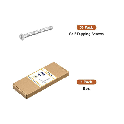 DTGN 100Pcs #8x1 Flat Head Wood Screws, 304 Stainless Steel Phillips Self Tapping Screws - Good for Woodworking, Furniture - Silver