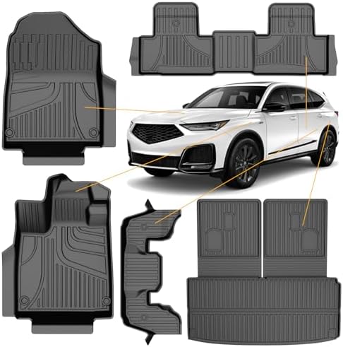 AOMSAZTO Floor Mats & Trunk Mat for 2024 2025 Chevy Equinox EV (Non Fuel),TPE All Weather Protection 2 Rows Car Floor Liners with Cargo Liner for Chevrolet Equinox EV (Non Fuel)