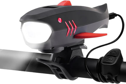 LESOVI Bike Horn with Light, 120dB Electric Bicycle Bell & 400LM Rechargeable Headlight, IPX4 Waterproof Kids Bike Accessories for Boys/Girls, Scooters