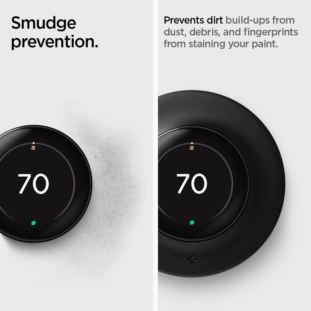 Spigen Wall Plate Designed for New Google Nest Learning Thermostat 4th Generation (2024) Wall Plate - Matte Black