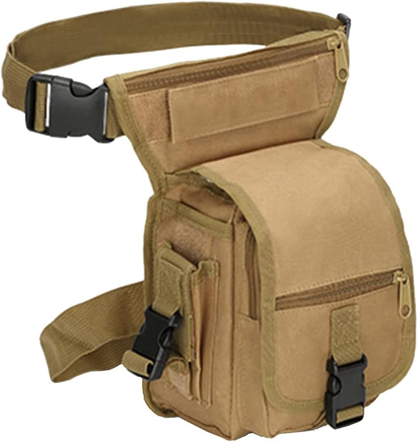 Motorcycle Drop Leg Bag Nylon Waist Pack for Men Women Travel Hiking Tactical Cycling Bike Ride Riding Crossbody Shoulder Fanny Pouch