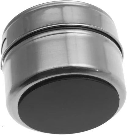 Magnetic Spice Jars Set Stainless Steel Salt And Pepper Spray Shakers Rack Seasoning Condiment Container(3pcs)