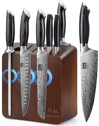 SHAN ZU Fillet Knife 7 Inch, Powder Steel Boning Knife High Carbon Japanese Filleting Knife, Ultra Sharp Deboning Knife for Meat Cutting, Fish Knife with Ergonomic Pakkawood Handle