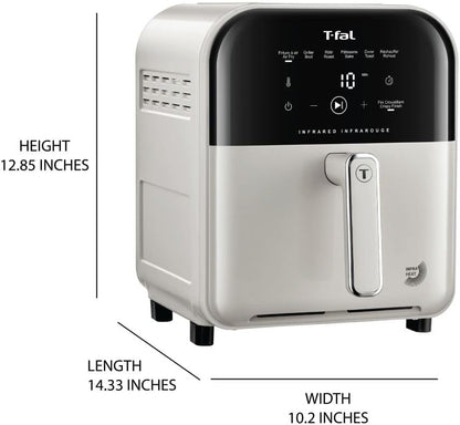 T-fal Infrared 2.0 Air Fryer, 8-in-1, Extra Large 7L / 7.3Qt., Infra-Heat Technology, Dual heating design, No pre-heating, Faster, Juicier and Crispier, Black