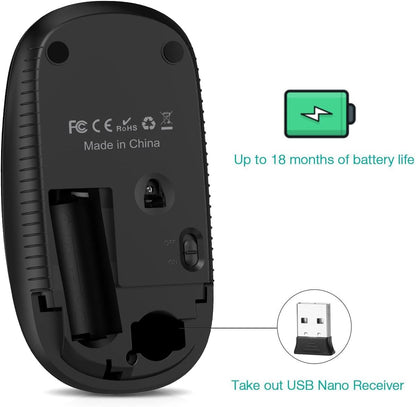 Wireless Mouse, Vssoplor 2.4G Slim Portable Computer Mice with Nano Receiver for Notebook, PC, Laptop, Computer (Sapphire Blue)
