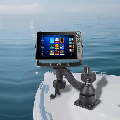 Strg Fish Finder Mount with Lock for Boat, Kayak Fish Finder Swing Mount Marine Electronics Mounts with Rectangular Plate Compatible with Scotty Garmin Lowrance Humminbird and More Depth Finder