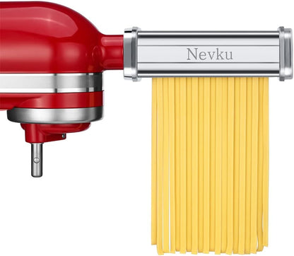 Pasta Maker Attachments Set for All KitchenAid Stand Mixer, Including Pasta Sheet Roller, Spaghetti Cutter, Fettuccine Cutter by Nevku
