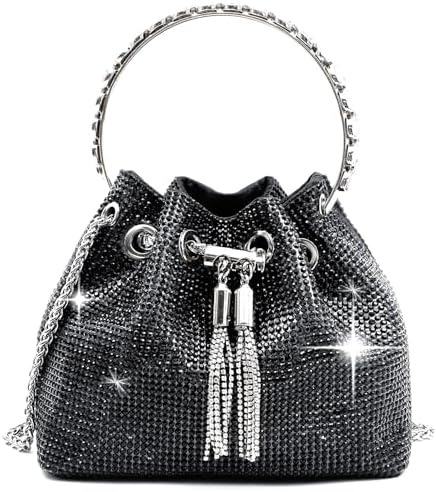 Rhinestone Purse for Women Sparkly Rhinestone Bag Evening Bag Silver Clutch Purses Bling Crossbody Bags for Women