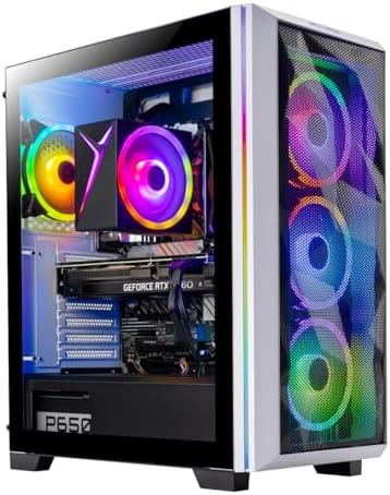 Skytech Nebula Gaming PC Desktop, Intel i5 14400F 2.5 GHz (4.7GHz Turbo), NVIDIA RTX 5060 8GB, 1TB NVMe SSD, 16GB DDR5 RAM 6000, 650W Gold PSU, Wi-Fi, Win 11