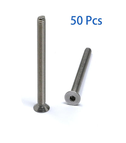 iexcell 5 Pcs M8 x 80mm Thread Pitch 1.25 mm Stainless Steel 304 Hex Socket Flat Head Cap Screws Bolts Kit