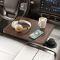 Car Desk & Cup Holder Tray | 360° Rotating Wooden Car Table for Laptop, Meals & Travel