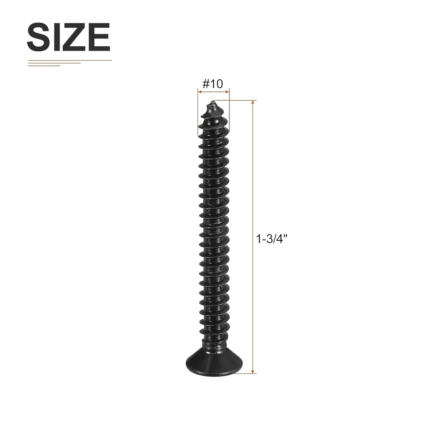 DTGN 100Pcs #8x1 Flat Head Wood Screws, 304 Stainless Steel Phillips Self Tapping Screws - Good for Woodworking, Furniture - Silver