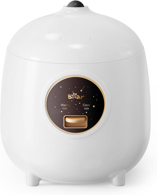 Mini Rice Cooker | 2-Cup Portable Non-Stick Rice Cooker with One-Touch Cooking and Keep Warm