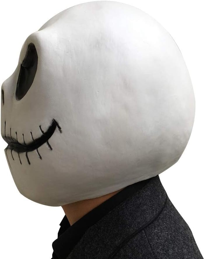 HOMELEX Jack Skellington Mask Helmet Halloween Carnival Nightmare Jack Skeleton Head Mask Horror Scary Cosplay Mask for Adult