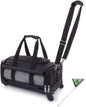 Sherpa Large Wheeled Pet Carrier for Dogs & Cats | Airline-Ready Rolling Travel Bag with Mesh Panels, Locking Zipper & Adjustable Shoulder Strap