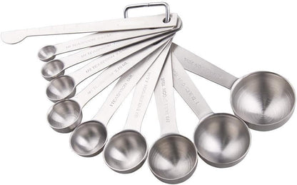 Smithcraft Measuring Cup Set of 8 Stainless Steel Measuring Cups18/8(304) Steel Material Heavy Duty 8 Measuring Cups and 1 Ring Set of 9