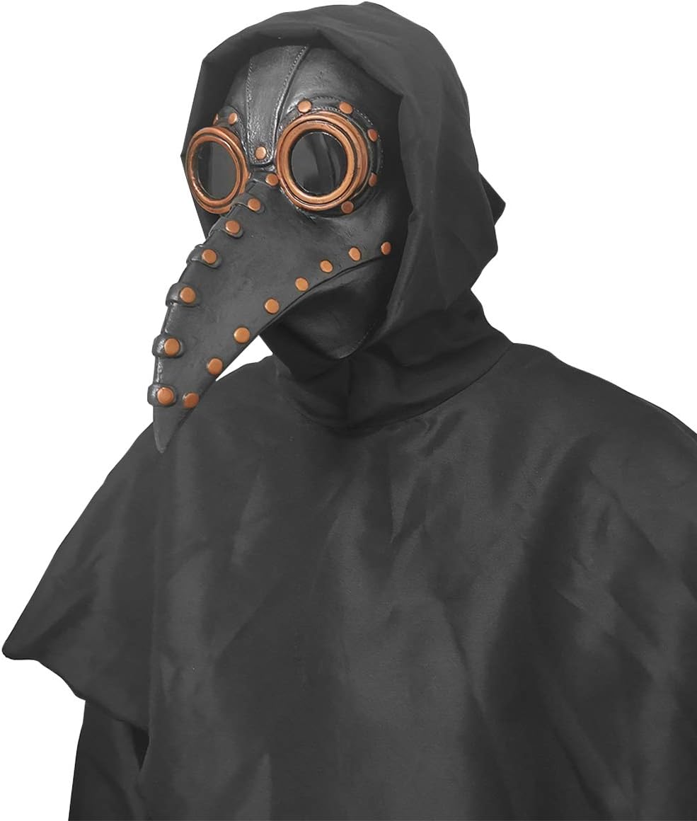 Stegosaurus Plague Doctor Bird Mask Long Nose Beak Cosplay Steampunk Halloween Costume Props Latex Material