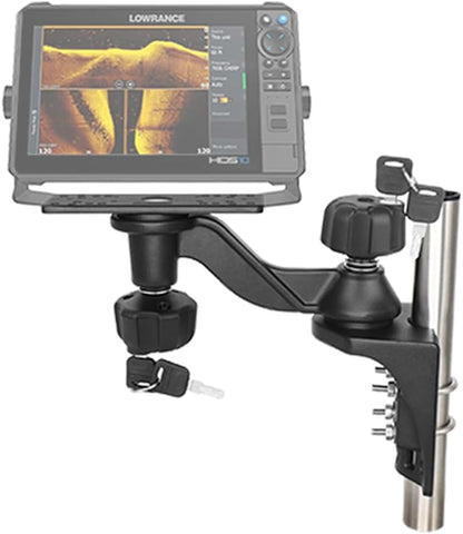Strg Fish Finder Mount with Lock for Boat, Kayak Fish Finder Swing Mount Marine Electronics Mounts with Rectangular Plate Compatible with Scotty Garmin Lowrance Humminbird and More Depth Finder