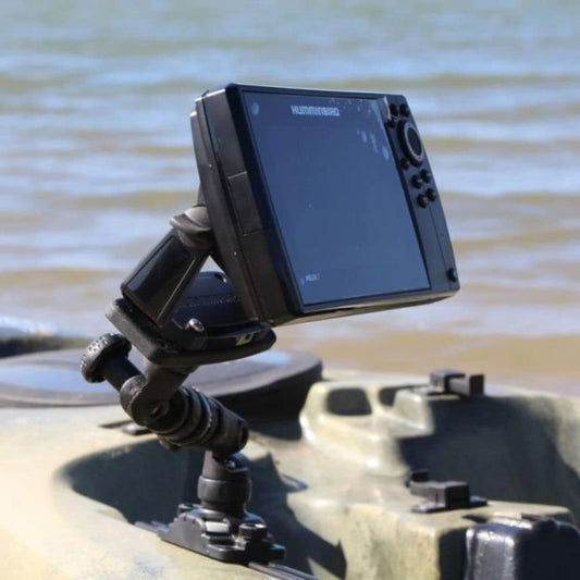 RAILBLAZA Universal Fish Finder Mount, R Lock Rectangular Base for Kayak and Canoe Fishing Boats, Compatible with Garmin, Lowrance, Humminbird and More - PuriLite