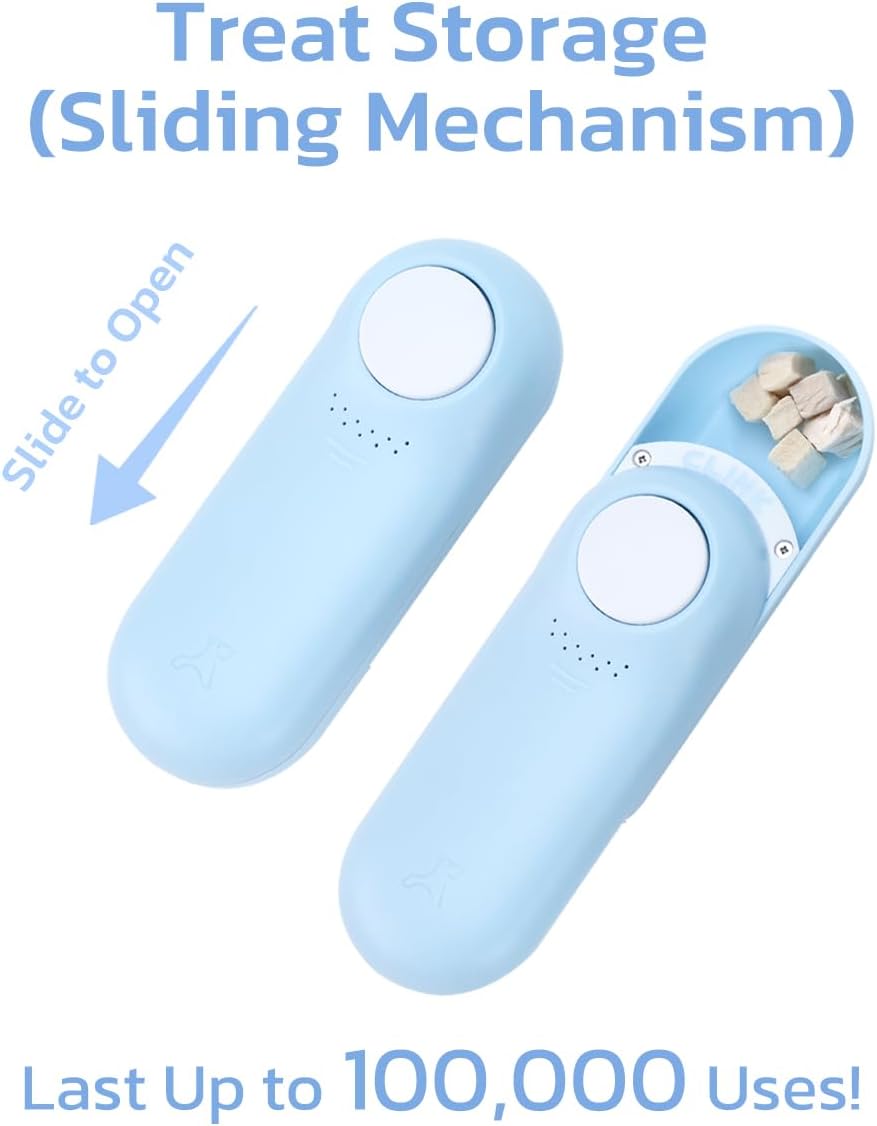 Dog Treat Pouch & Clicker Dog Trainer, Puppy Essentials Dual Use 2 in 1 Dog Clicker for Training - Durable, Light (2.36 oz), Easy to Clean & Handle, Innovative Design, Purple - Click Design