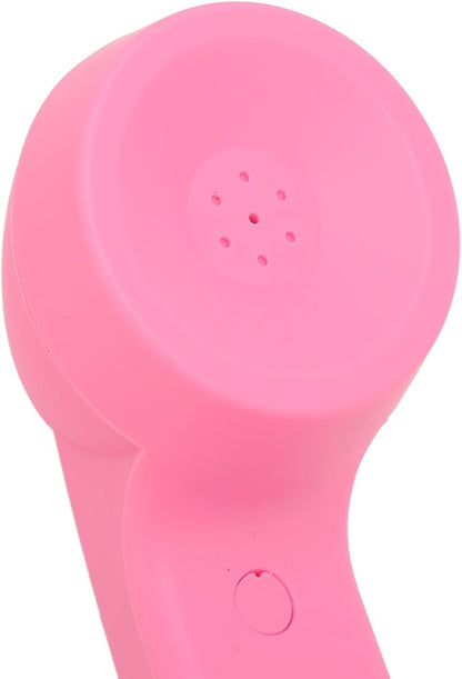 Qiilu Retro Telephone Handset for Mobile Phones - Rechargeable Radiation Proof Handset Receiver with USB Charging (Red)