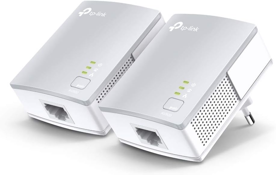 TP-Link AV1000 Powerline Ethernet Adapter(TL-PA7017P KIT) - Gigabit Port, Plug and Play, Extra Power Socket for Additional Devices, Ideal for Smart TV