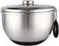 Salad Spinner Manual Large Capacity Fruit Vegetable Dryer, Ring Pull Type Multifunctional with Drain Sieve Quick Dry, Stainless Steel