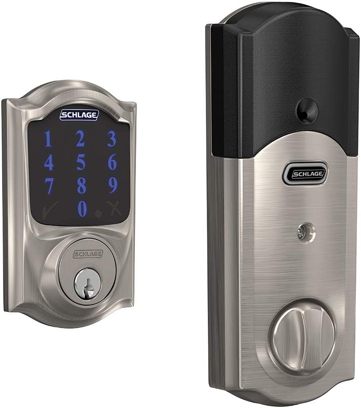 Schlage BE469ZP CAM 622 Connect Smart Deadbolt with Alarm with Camelot Trim in Matte Black, Z-Wave Plus Enabled