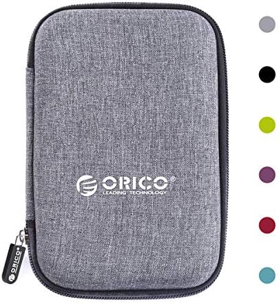 ORICO 5 Pack External Hard Drive Case 2.5 Inch Shockproof Hard Drive Bag Travel Electronics Organizer Carry Case for WD, Toshiba, Seagate, Samsung, Hitachi Hard Drive and Accessories like SD Card, USB Cable, Power Bank, Earphone, Black