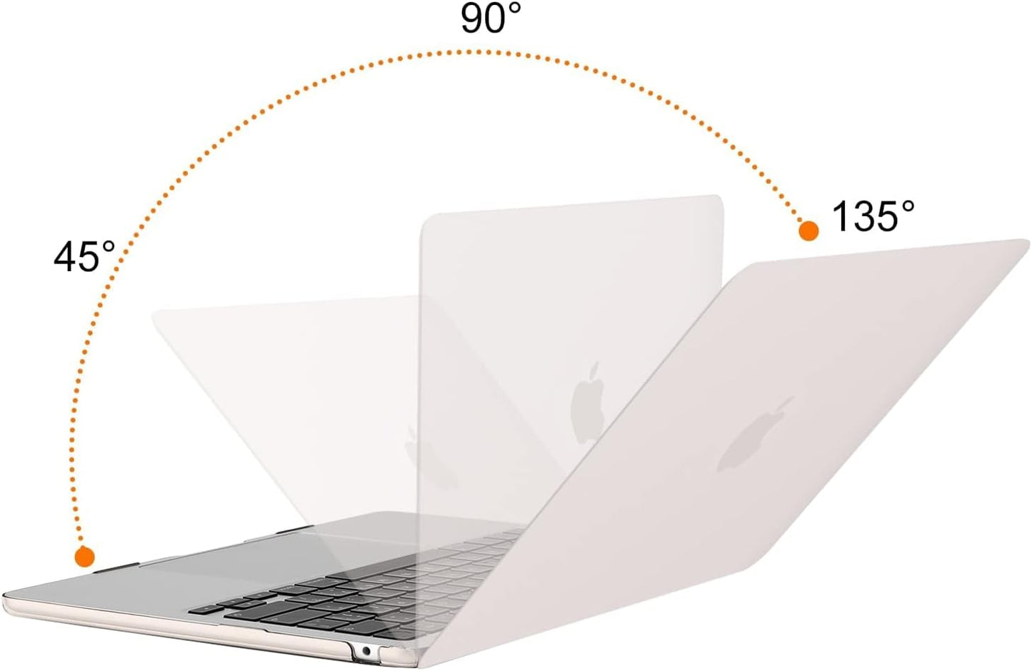 MOSISO Compatible with MacBook Air 13 inch Case 2025 2024 2023 2022 M4 A3240 M3 A3113 M2 A2681, Plastic Hard Shell&Keyboard Cover&Screen Film&Pouch for MacBook Air 13.6 inch Case, Crystal Clear