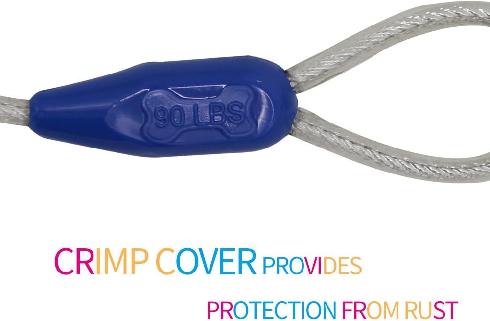 Petest 25ft Reflective Tie-Out Cable for Small Dogs Up to 35 Pounds