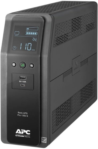 APC BR1000MS Sine Wave UPS Battery Backup & Surge Protector, 1000VA, Backups Pro, Black