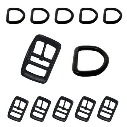 Regal Dog Products 1" Inch Double Bar Buckle and Matching D-Ring in Nickel Plated Hardware (6-pack)