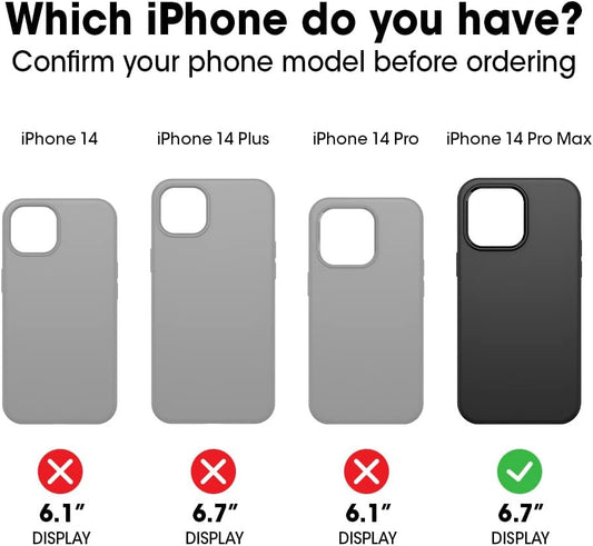 OtterBox iPhone 14 Pro Max (ONLY) Defender Series Case - Black, Rugged & Durable, with Port Protection, Includes Holster Clip Kickstand - PuriLite