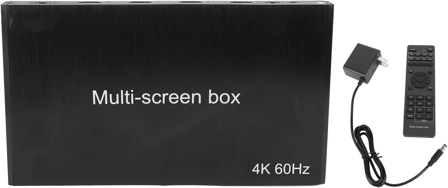 4K 60Hz HD Multiviewer with 3.5mm Output, 1 in 4 Out Quad Multi Viewer, Seamless er for Security Cameras, PCs, and Projectors