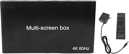 4K 60Hz HD Multiviewer with 3.5mm Output, 1 in 4 Out Quad Multi Viewer, Seamless er for Security Cameras, PCs, and Projectors