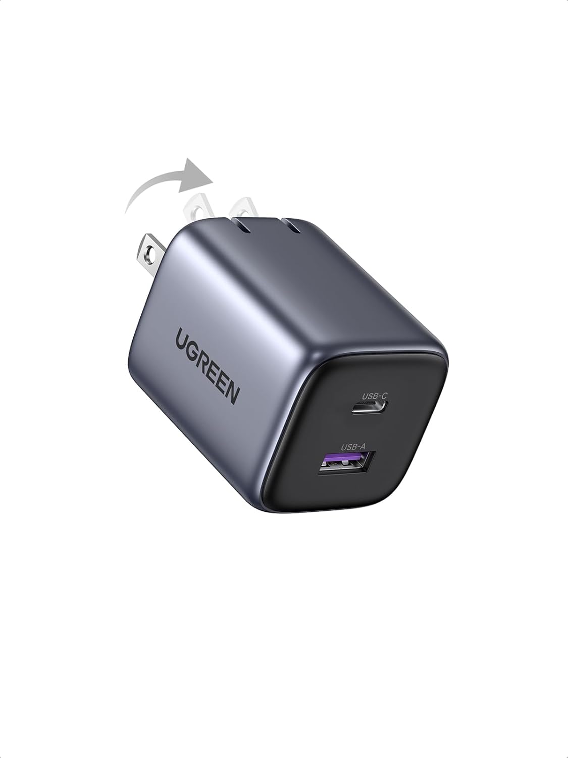 UGREEN 35W USB C Charger Block, Nexode 2Ports GaN Foldable USB and Type C PPS Compact Fast Wall Plug for iPhone 16 Pro Max 15 14, Pixel 8 7pro, Galaxy S25 Ultra S23 Note 20, iPad, MacBook Air