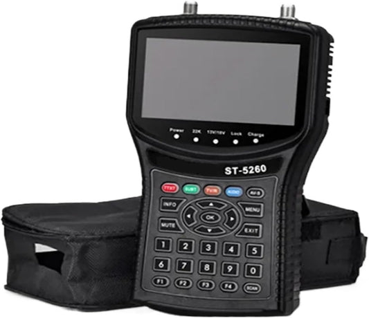 ST5260 Satellite Finder DVB-S2/ISDB-T/Cable Combo Signal Meter H.265 1080p 4.3inch for Dish Network Directv - PuriLite