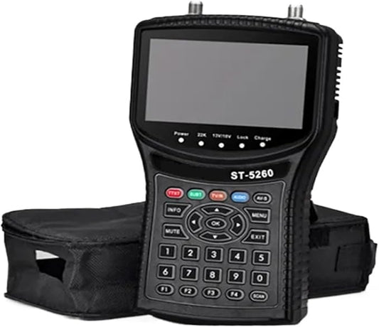 ST5260 Satellite Finder DVB-S2/ISDB-T/Cable Combo Signal Meter H.265 1080p 4.3inch for Dish Network Directv