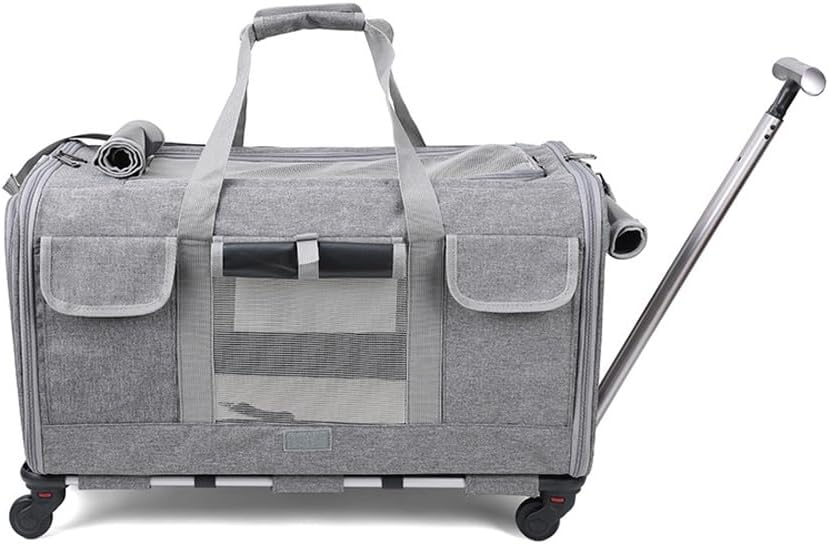 axGear Rolling Pet Carrier Trolley Wheels Dog Cat Traveling Camping Air