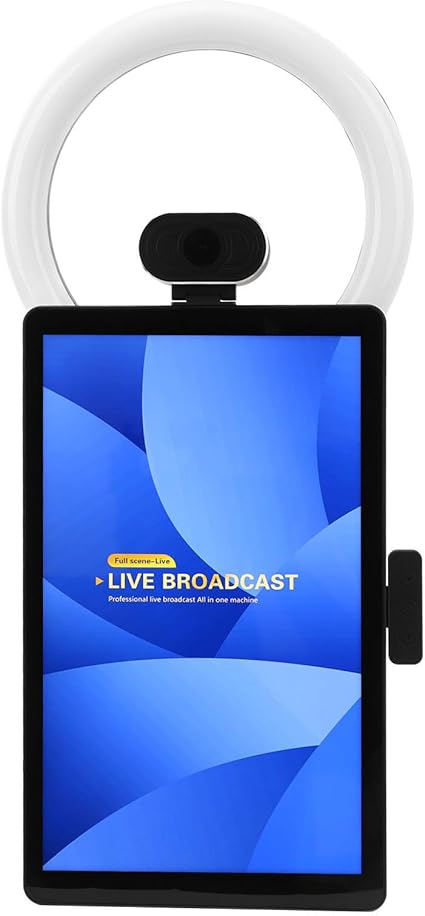 Generic Live Broadcasting Machine, Background Blur Live Broadcast Interactive Touch Screen 16GB 256GB Built in Sound Card for Android 11.0 (US Plug)