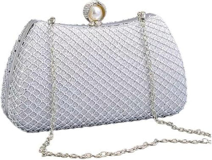 MUDUO Women's Wedding Purse, Pearl Clutch evening clutch purse Crossbody Shoulder Bag Handbag for Party Date Formal Occasion
