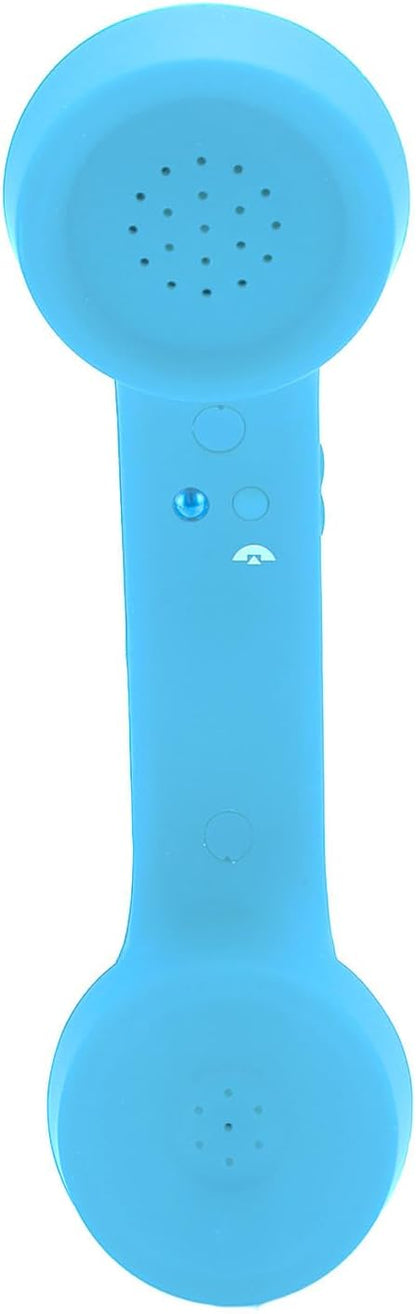 Qiilu Retro Telephone Handset for Mobile Phones - Rechargeable Radiation Proof Handset Receiver with USB Charging (Red)